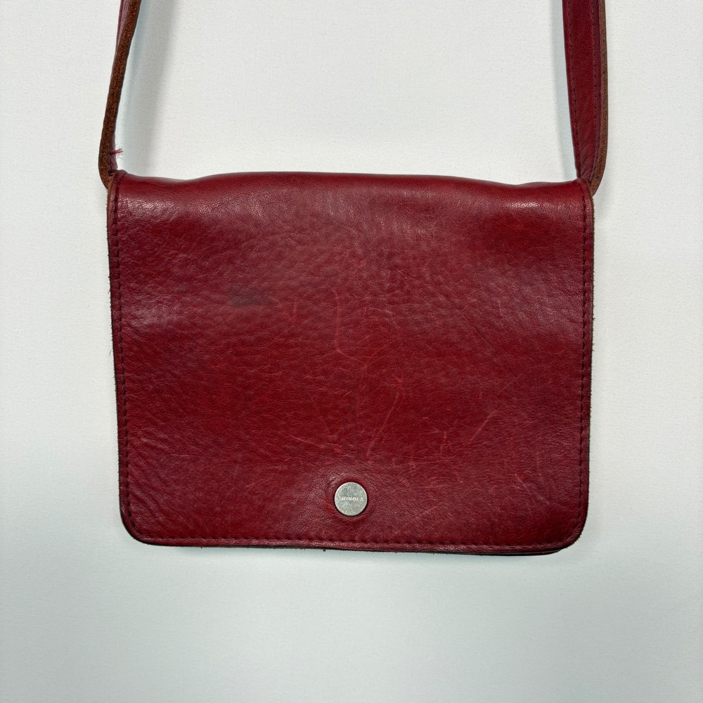Shinola Detroit Women Accordion Crossbody Bag Small Red Leather S0300238129